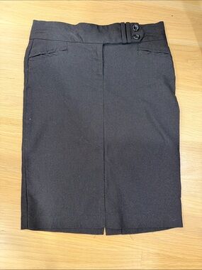 Classic Black Pencil Skirt with Front Slit